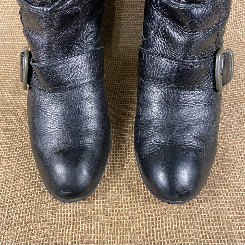 Born boots booties black buckle straps calf high leather women size 10 - Picture 10 of 11